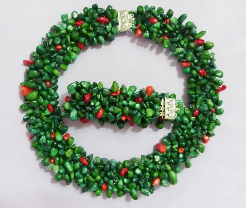 

2019-5-9-1102# !!! Attractive Women Coral Jewelry Set African Party or Wedding Necklace