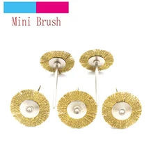 10 шт. 25 мм медная проволочная зубчатая щетка Мини дрель 3,0 мм хвостовик для Dremel шлифовальные вращающиеся инструменты аксессуары T тип