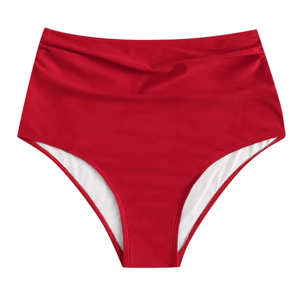 Women High Waist Bikini Bottoms Swim Briefs Beach Shorts Stretch Shorts Female Swimming Pants  Sexy High Cut Fashion L5# (2)