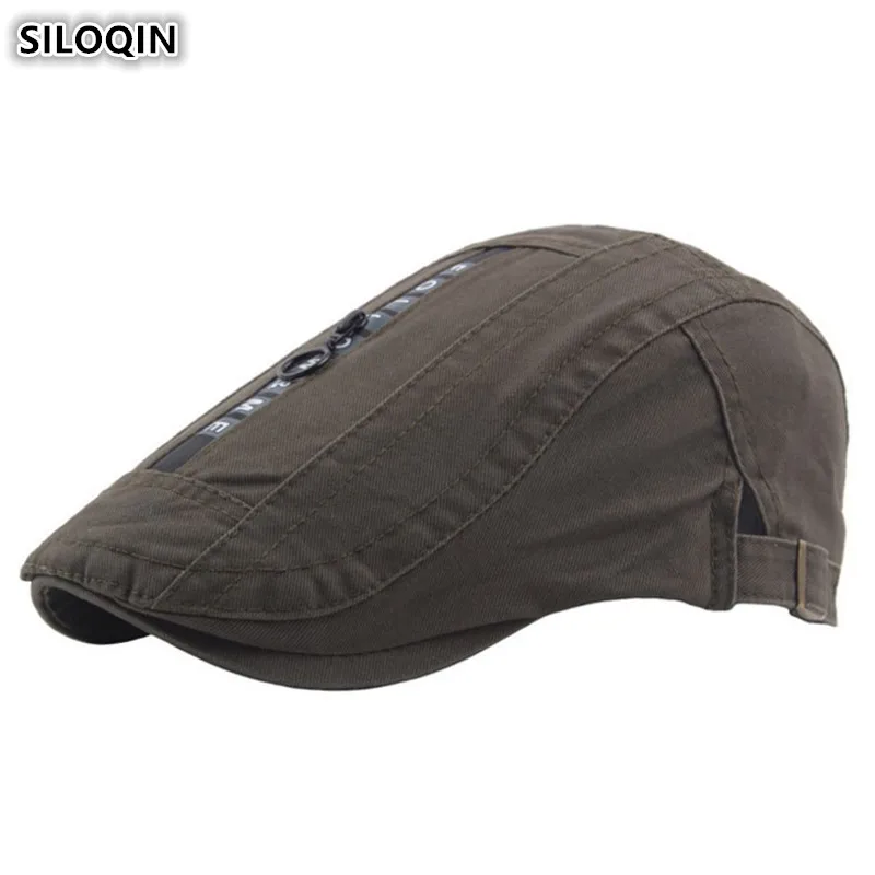SILOQIN мужская шляпа для взрослых хлопоковый берет индивидуальная молния украшения кепки в стиле хип-хоп для мужчин регулируемый размер Фирменная Кепка с плоским козырьком