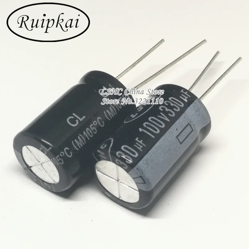 10pcs 330UF 100V 16x25mm Aluminum Electrolytic Capacitor 100V 330UF 16