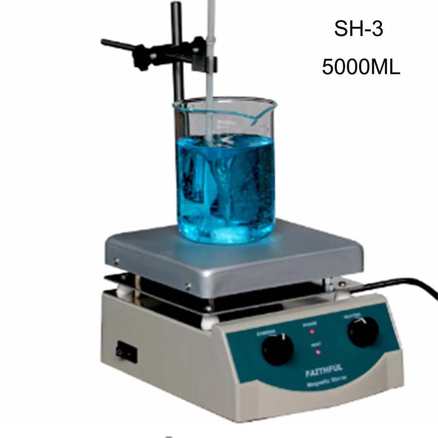 SH-3 лабораторная магнитная мешалка с нагревательной смесительной пластинкой, горячая пластина, алюминиевая панель, 0~ 1600 об/мин