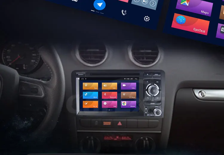 Top Android 9.0  CAR DVD Player For Audi A3/S3(2003-2013)  GPS  Radio Navigation Multimedia Audio FM AM Radio Built in CarPlay  DAB+ 8