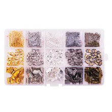 Pandahall Elite Joyas Encontrar de La Joyería Sets, Extremos de La Cinta De Hierro, latón Pinza de Langosta cierre, hierro Anillos del Salto, Color mezclado