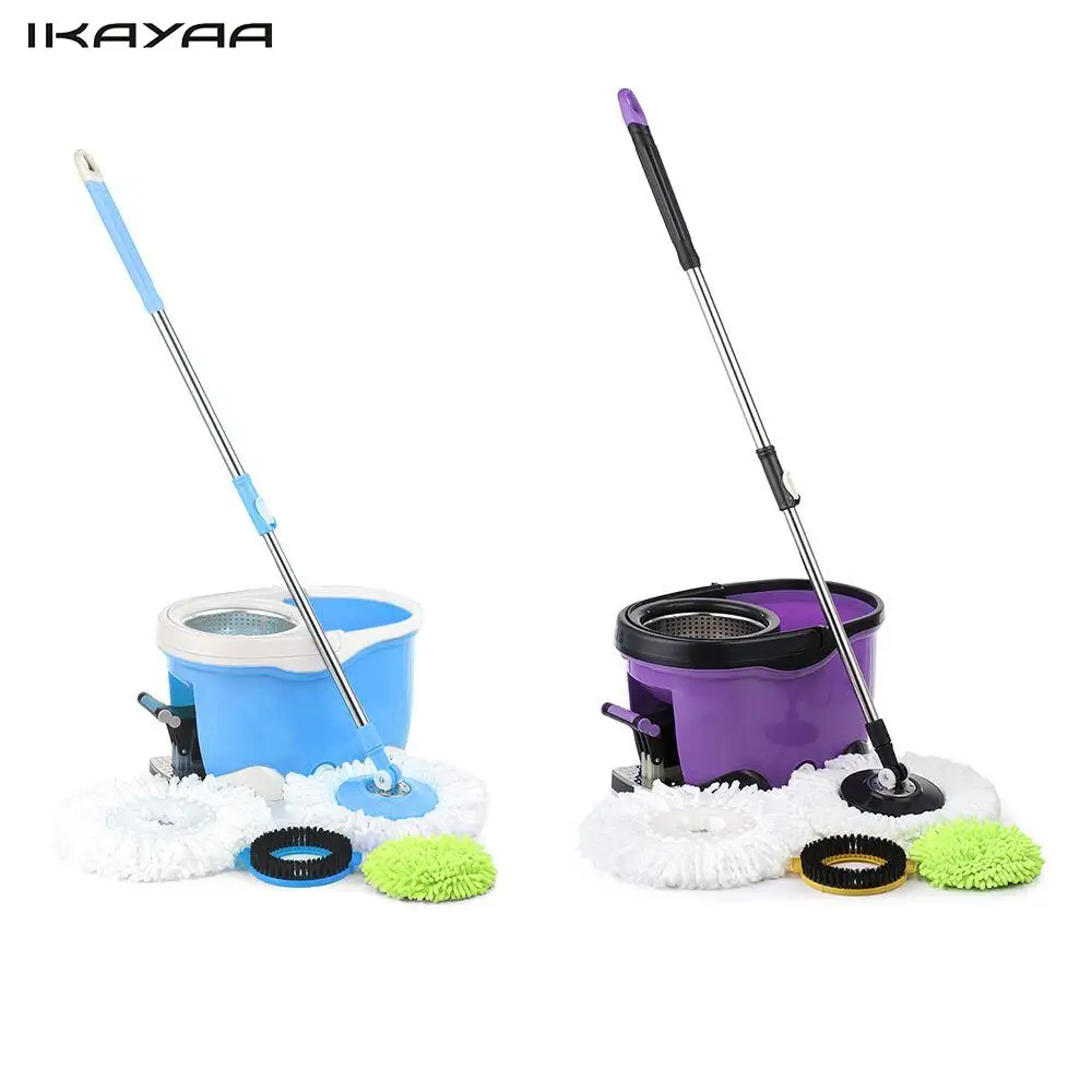 iKayaa 360 Rotating Spin Mop Bucket Set with Foot Pedal Self Wring