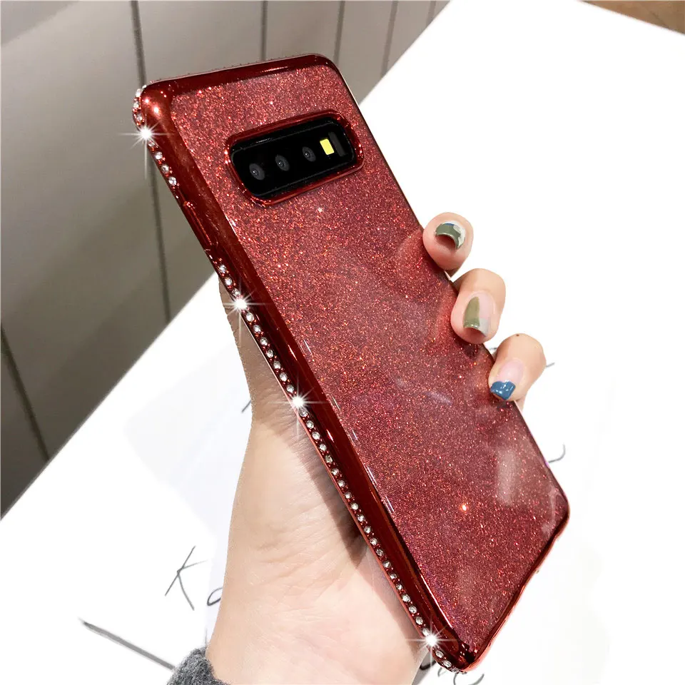 Для samsung S10E E Алмазный чехол S10 с блестками Galaxy A5 A6 A7 A8 2018 Note 9 S9 S8 iPhone XS MAX XR Plus X/6/6 S/8 |