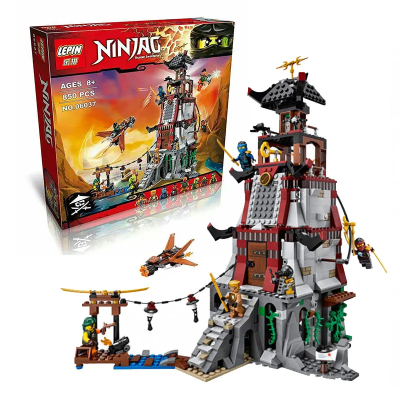 

2016 New LEPIN 06037 850Pcs Ninja The Lighthouse Siege Model Building Kits Minifigure Blocks Brick Toys Compatible Legoe 70594