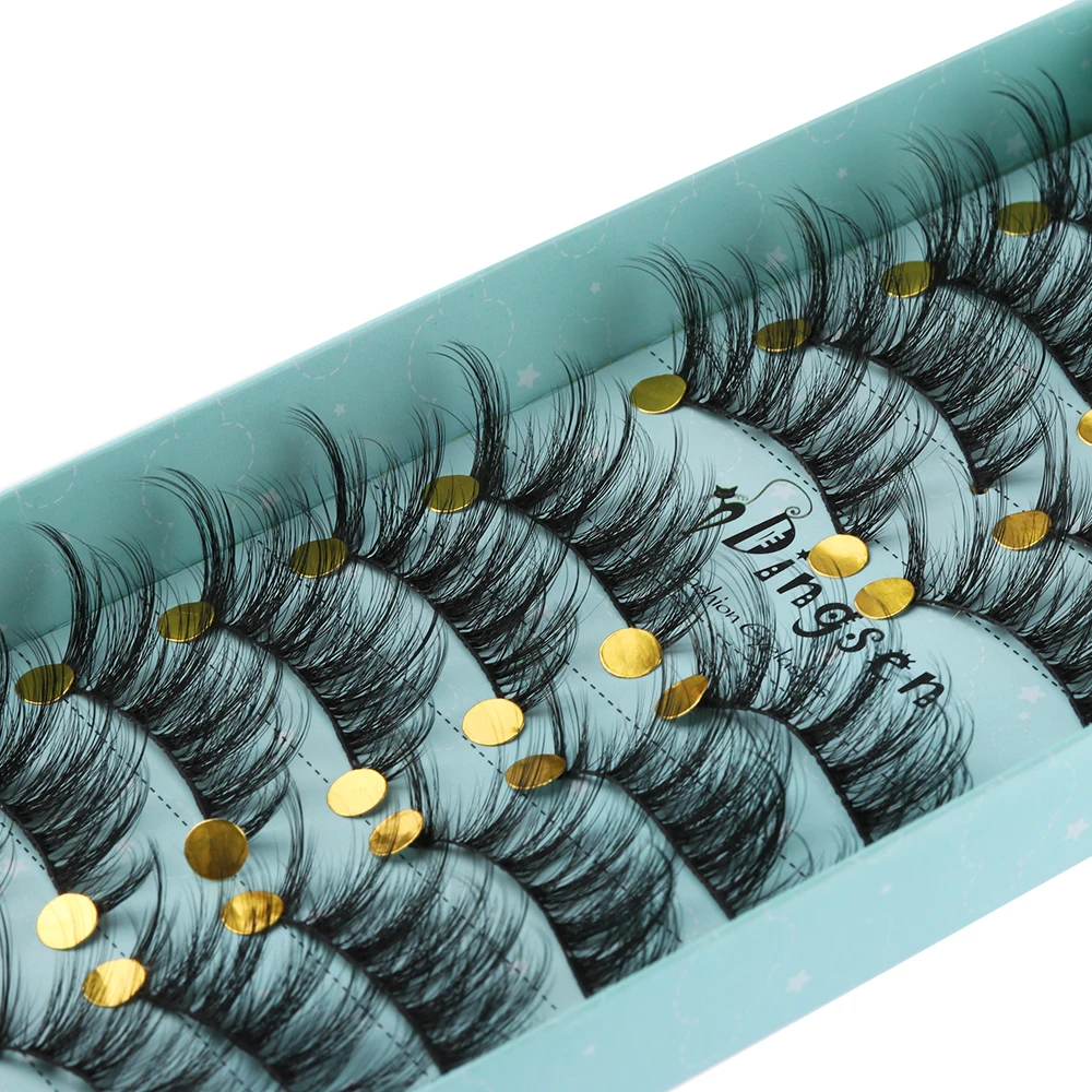 10 пар натуральные 3D накладные ресницы из искусственной норки толстые длинные драматические ресницы безжалостные ресницы ручной работы#3D-69