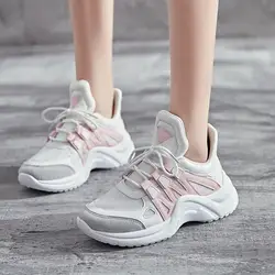 Уютные Коренастый тапки женская обувь брендовые кроссовки для женщин спортивные туфли на шнуровке теннисные кроссовки Женская обувь зима