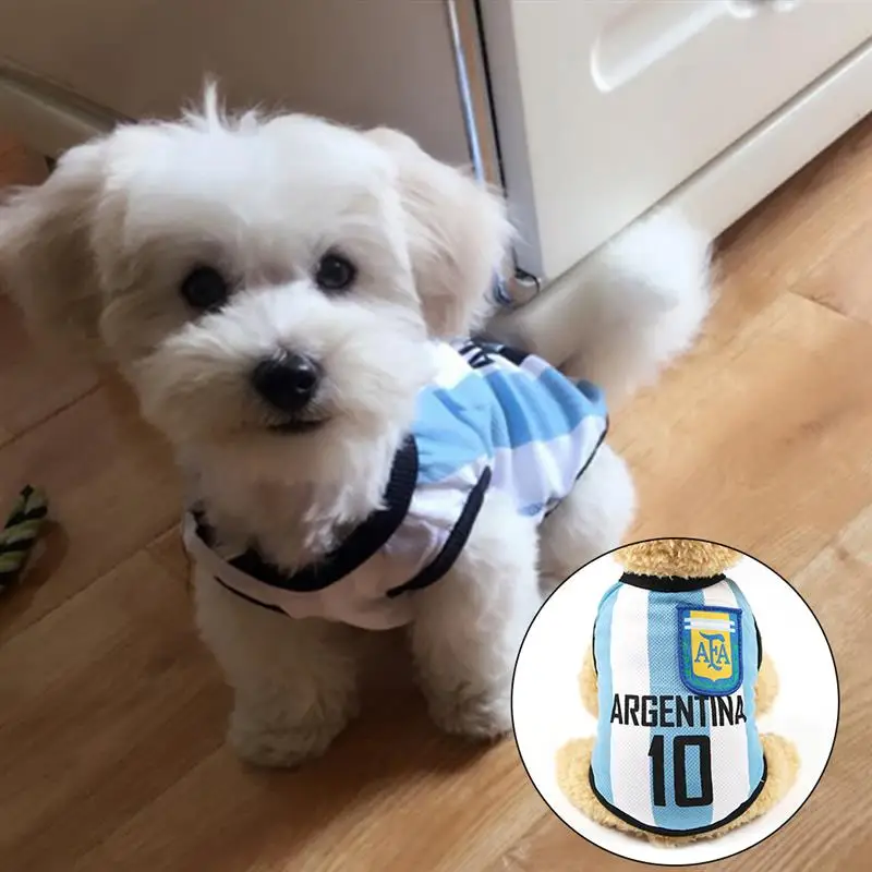 ПЭТ спортивный жилет Рубашка с рисунком «Собаки» футбол Джерси Pet Одежда для Чихуахуа Тедди Йорки собаки жилет Маленький Средний Большой Pet