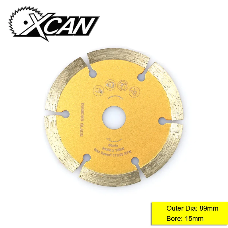 XCAN 1 шт. диаметр 89 мм диаметр 15 мм Алмазное покрытие дисковая пила сухой камень режущий диск