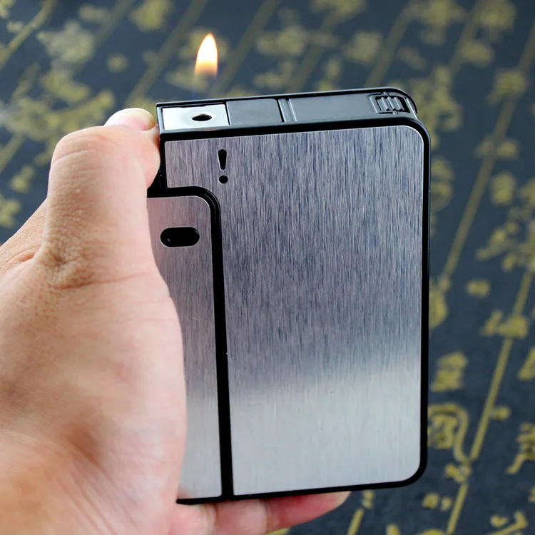 Бутановая газовая зажигалка внутри портсигар чехол 5 шт. держатель для сигарет автоматическая коробка для хранения с фонарь новые необычные зажигалки