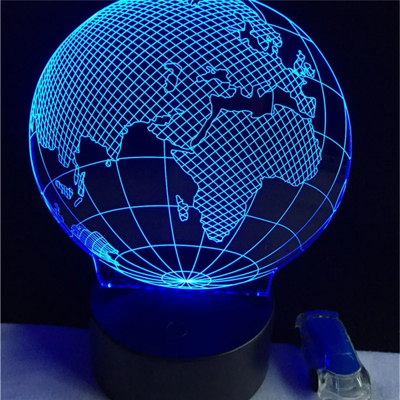 

Acrylic Led party globe night light fixtures colorful change with touch button earth shape party lights lamp event supplies