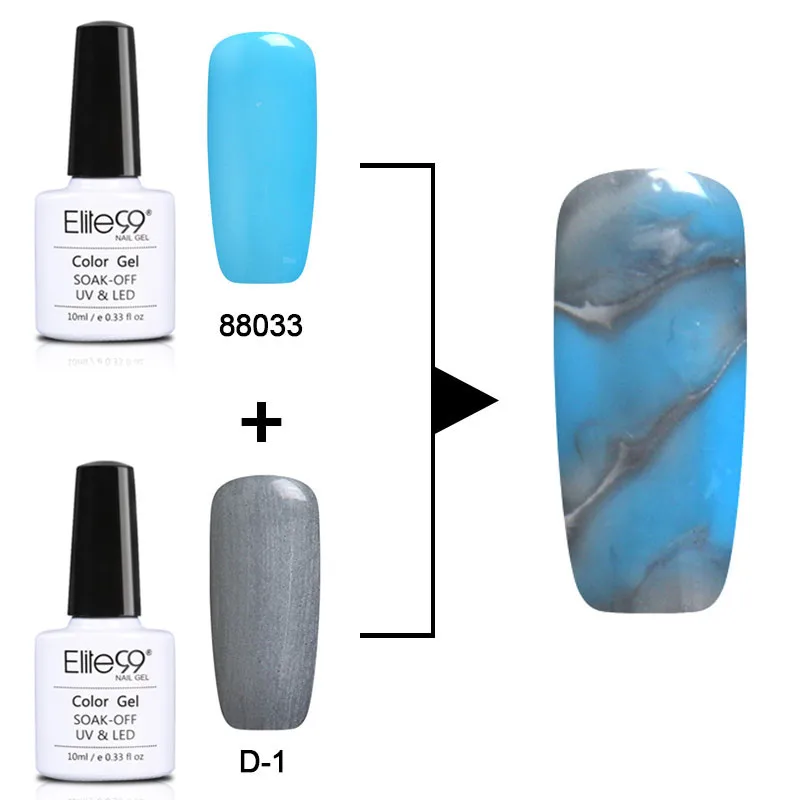 Elite99 Изменение Цвета УФ-гель для ногтей длительный УФ Гель-лак для ногтей Дизайн ногтей мраморный эффект цвет головокружение лак основа D1