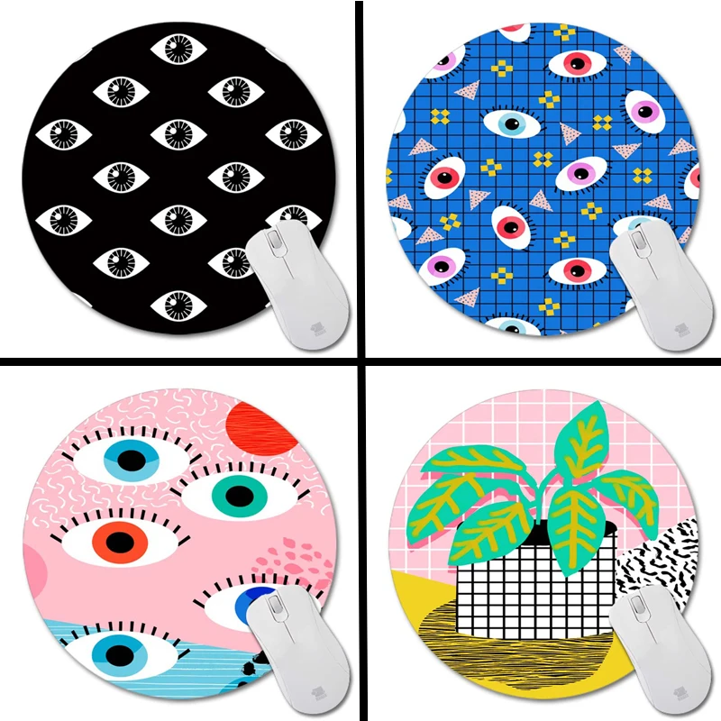 

MaiYaCa Eye New Small Size Round Mouse Pad Non-Skid Rubber Pad