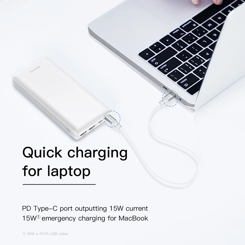 Baseus 30000mAh Power Bank USB C Fast 30000 mAh Powerbank For Xiaomi iPhone Samsung Portable External Battery Charger Poverbank