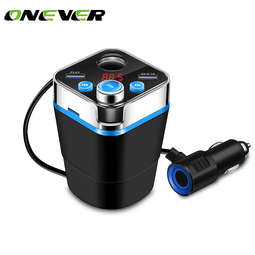 

Onever Bluetooth Car Kit FM Transmitter MP3 Music Player HandsFree call Cigarette Lighter Adapter Splitter 2 Ports USB Charger