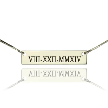 

Sweey Wholesale Custom Roman Numeral Bar Necklace for Ebay/Amazon/Etsy Gift Valentines Gift