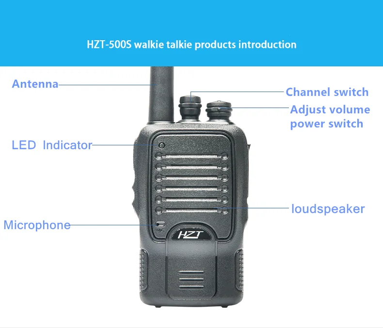 Рация HZT-500S портативный Перезаряжаемый civian 5W 3000 MAh литиевая батарея двухсторонняя станция приемопередатчик