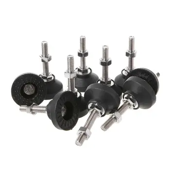 

10pcs Adjustable Lathe Leg Thread Type levelling Feet Swivel Base Articulating Leveling legs Furniture Glide Pad M8