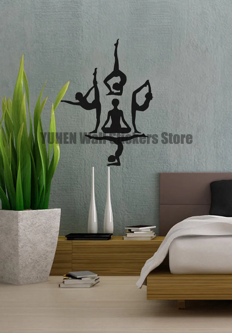 Yoga Wall Stickers Pradesh Action Stickers Gymnasium Indoor Backdrop