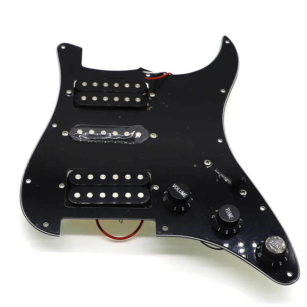 

Loaded Strat Electric Guitar Prewired ST Pickguard with Single Colis Humbucker Pickups Neck Middle Bridge Fits For Fender