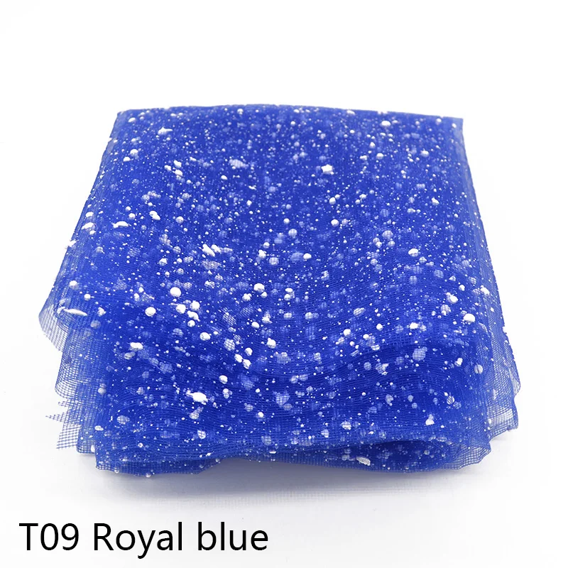 Рулон тюля со снежинками, 50 см x 3,6 м, рулон тюля из органзы для цветочной упаковки, товары для дня рождения, свадебные украшения - Цвет: T09 royal blue