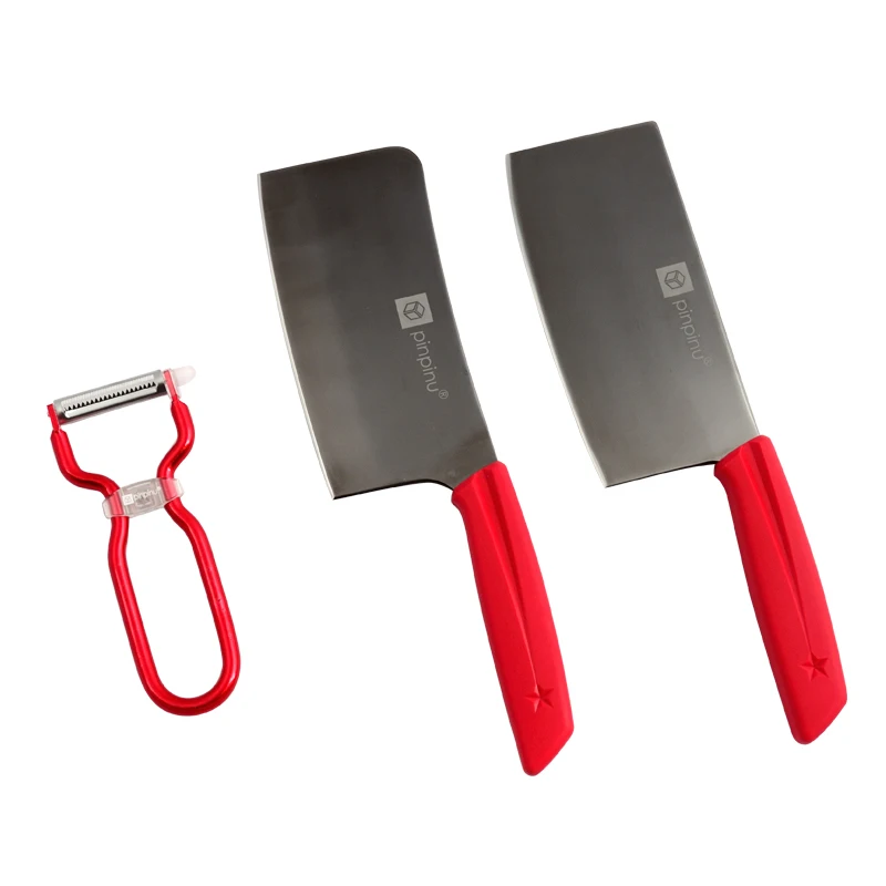 Home essential 3 pcs of carbide steel knife chop bone knife + slicing