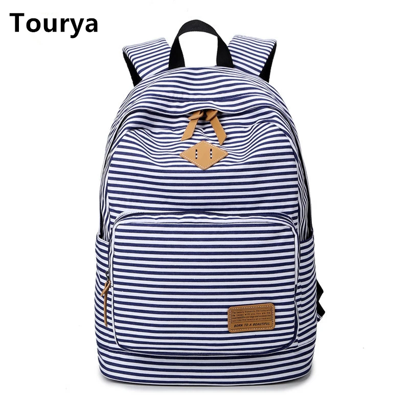 

Tourya Casual Canvas Women Backpack Shoulder School Bags Schoolbag for Teenagers Girls Laptop Travel Bagpack Mochila Feminina