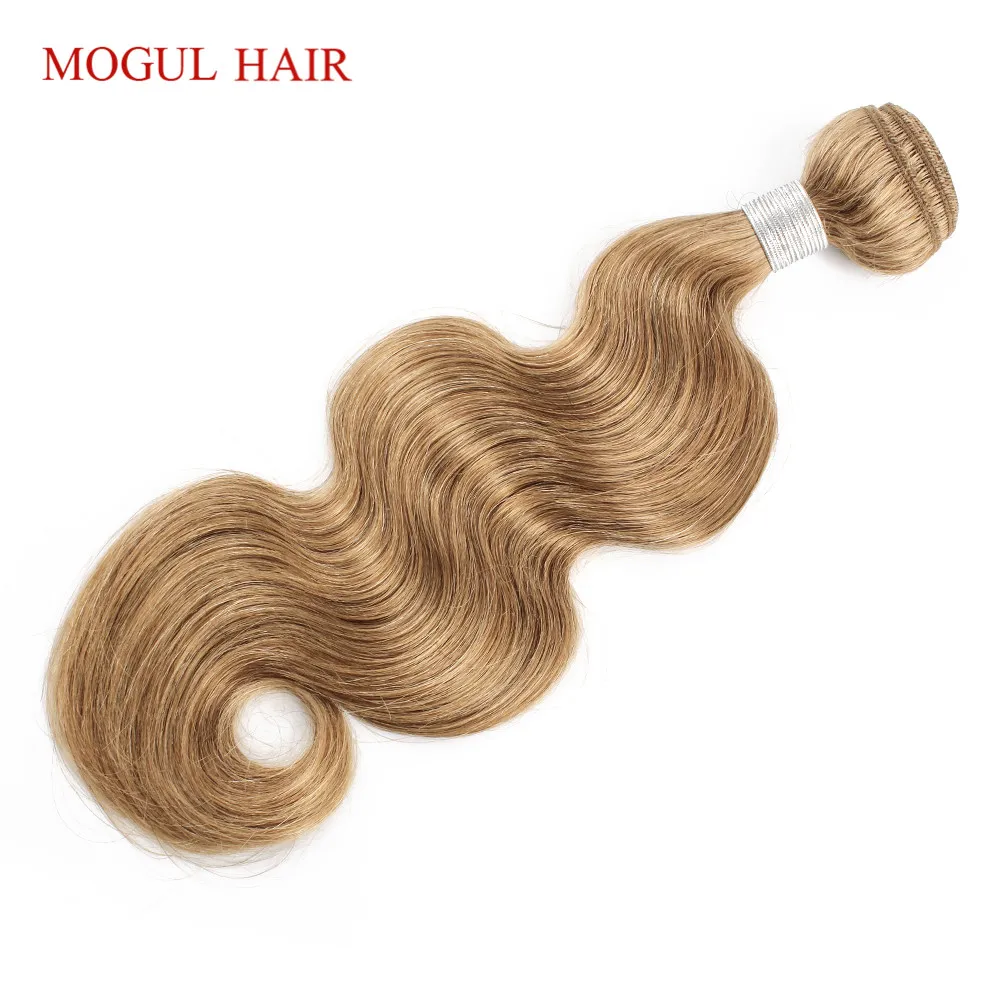 Mogul Hair Body Wave Color 8 Ash Blonde Color 27 Honey Blonde Color 30 Indian Body Wave Hair Bundles Remy Human Hair Extension