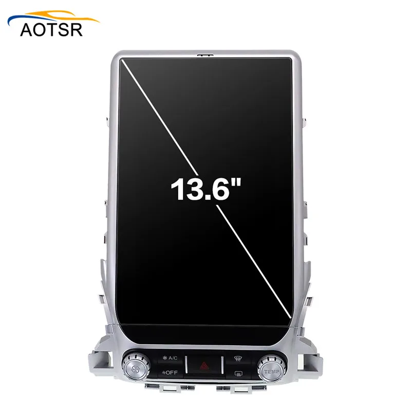Discount 13.6" Tesla style Car GPS Multimedia Player for TOYOTA LAND CRUISER LC200 2016 2017 2018 Radio auto stereo no cd dvd big screen 6