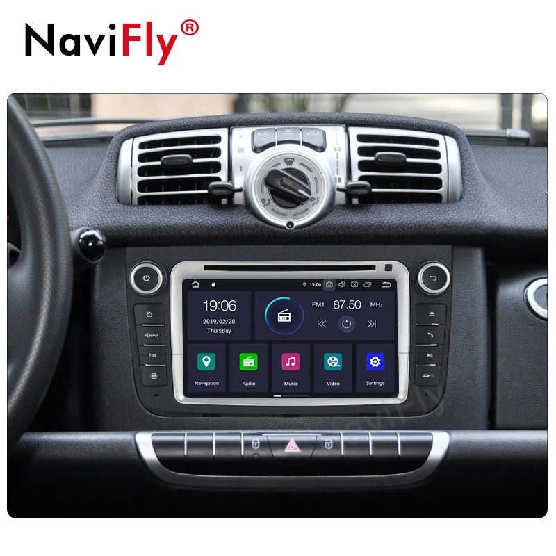 Perfect NaviFly 2 Din Android 9.0 IPS DSP car multimedia player for Mercedes/Benz Smart Fortwo 2011 2012 2013 2014 two sets of UI 1