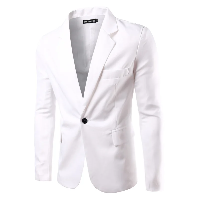 New Shelves Men'S Suit Jacket Fashion Mens Slim Suit Men'S Formal Business Suit Colorful Suit Jacket Men'S Clothing - Цвет: white