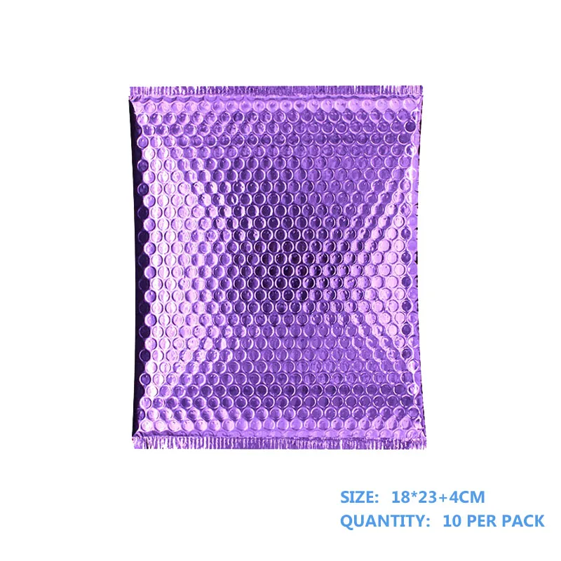 5 шт. 6*9 дюймов/18*23 см многоцветные аллюминированные Пузырьковые почтальоны, самозапечатывающийся Золотой объемные конверты, сумки для рассылки одежды - Цвет: Purple 18x23cm