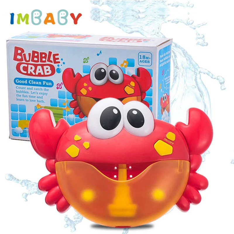 

IMBABY Crabs& frog Bubble Machine Baby Bath Toy Pool Swimming Bathtub Soap Machine Toys for Children Kids With music