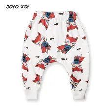 Joyo roy/новые штаны-шаровары для мальчиков и девочек Повседневные детские штаны с рисунками Детские хлопковые штаны с эластичной резинкой на талии для мальчиков и девочек с принтом