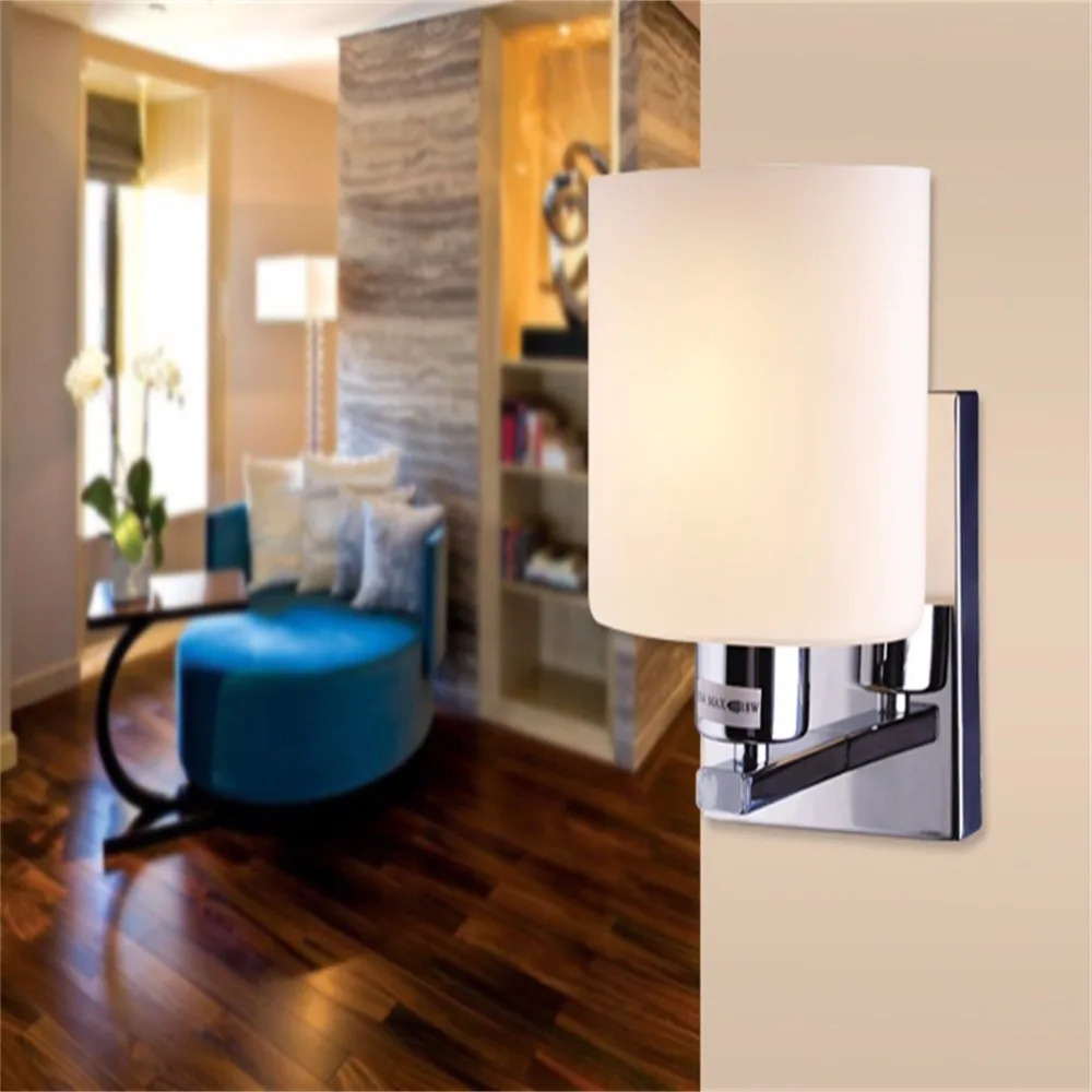 E14 moderne wandleuchte glas form chrom lampe wandleuchte flur wohnzimmer