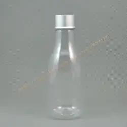 200 мл Clear грушевидной формы ПЭТ бутылка с матовое серебро алюминиевой крышкой. эфирное масло/жидкость/Увлажняющий/лица контейнер для воды