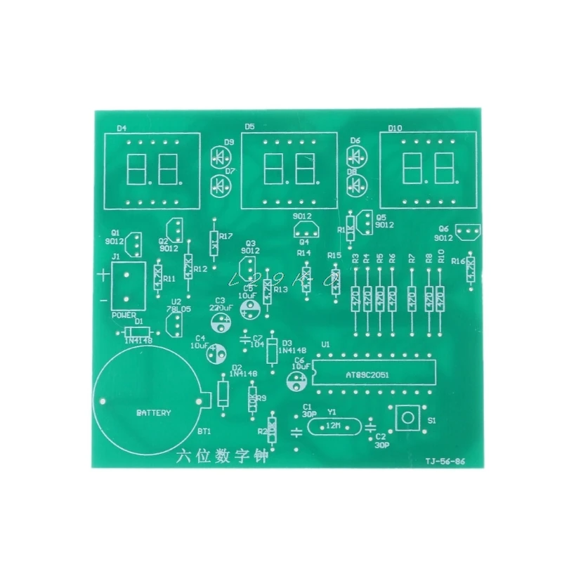 AT89C2051 шесть цифровых светодиодный электронные часы 51 MCU компоненты DIY Электронный