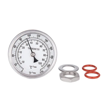 

NEW Weldless Bi-metal Thermometer Kit, 3"Face & 2"Probe, 1/2"MNPT, 0~220F degree Homebrew beer Kettle winemaking Homebrew Mash