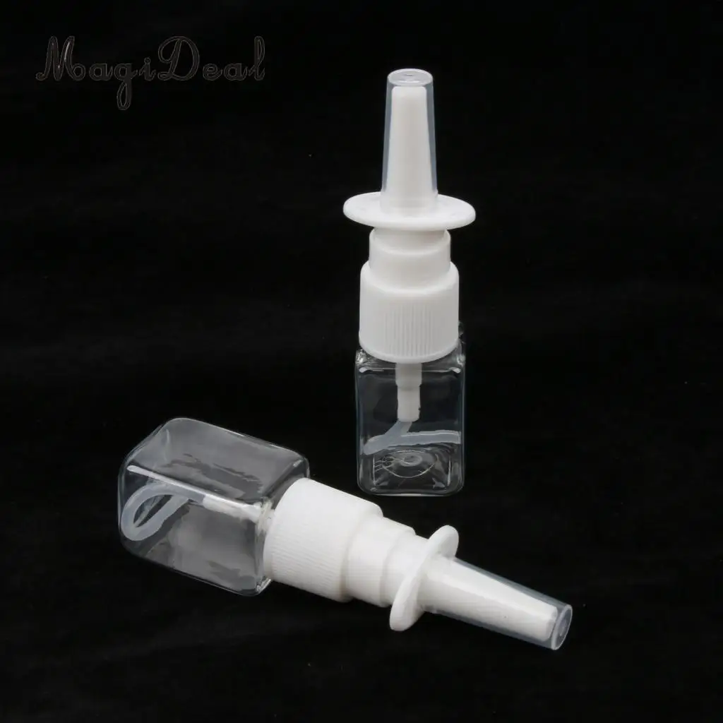 20pcs Square Plastic Empty Refillable Nasal Spray Bottles for Travel Party School Outdoor Trip  10ml