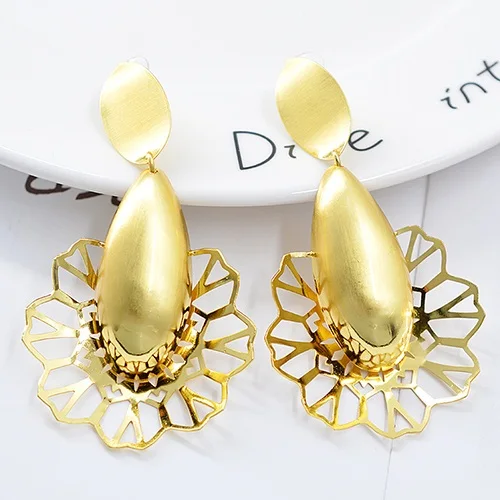 Earrings G Солнечные ювелирные изделия богемные ювелирные изделия большие серьги для женщин длинные в виде капель висячие серьги эффектные свадебные цветочные серьги для помолвки - Окраска металла: Earrings G