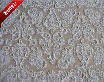 

Elegant 3D Jacquard Embroidery Lace fabric 13.50 Meter Per Roll