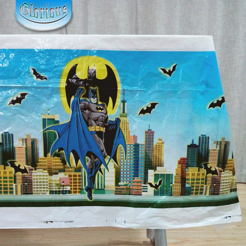 

108cm*180cm Batman Babyshower Theme Party Disposal Table Cloth Birthday Party Decoration Kids Favor Party Supplies Set