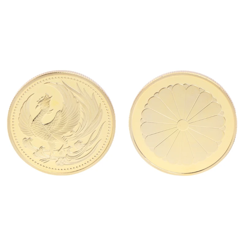 Памятная монета Япония Феникс Золото Серебро коллекция подарок сувенир ремесла Art-M18 - Цвет: GD