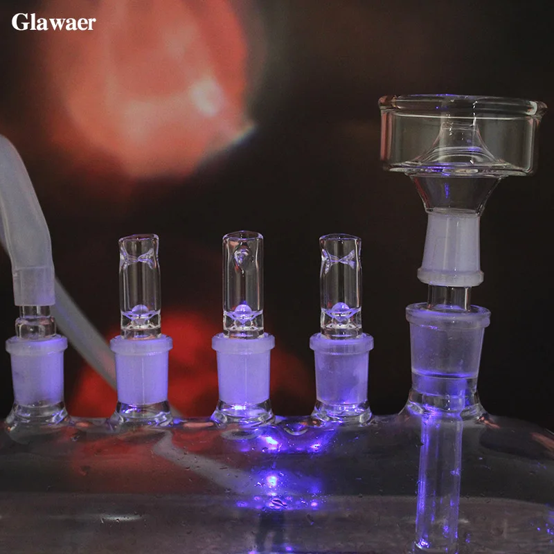 Glawaer горизонтальный большой стеклянный кальян с силиконовым шлангом