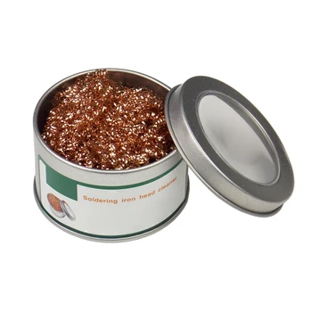

2pcs Soldering Iron Head Cleaner Iron Seat Tipping Tin Removal Net Cleaning Soldering Nozzle Brass Wire Sponge Balls