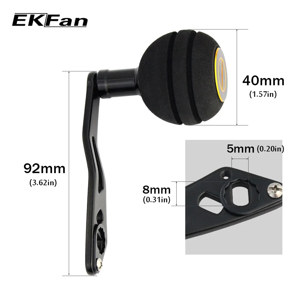 EKFan Рыболовная катушка длина ручки 92 мм алюминиевая ручка и 40 EVA 8*5 отверстие Fit Dai