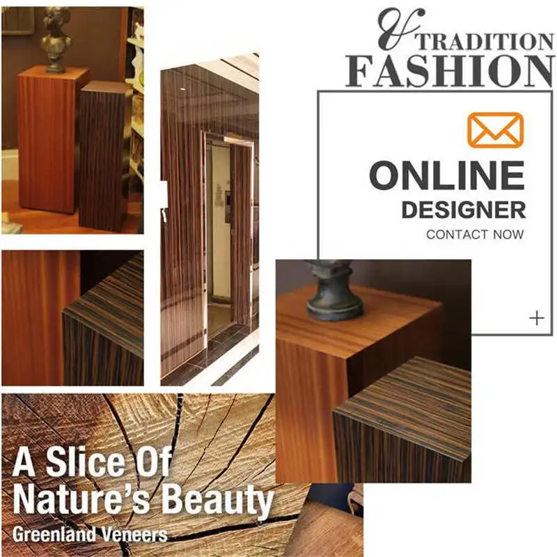 Ebony Veneers Flooring DIY Furniture Natural 250x60 cm dining table decoration bookshelf vanity table nightstand furniture