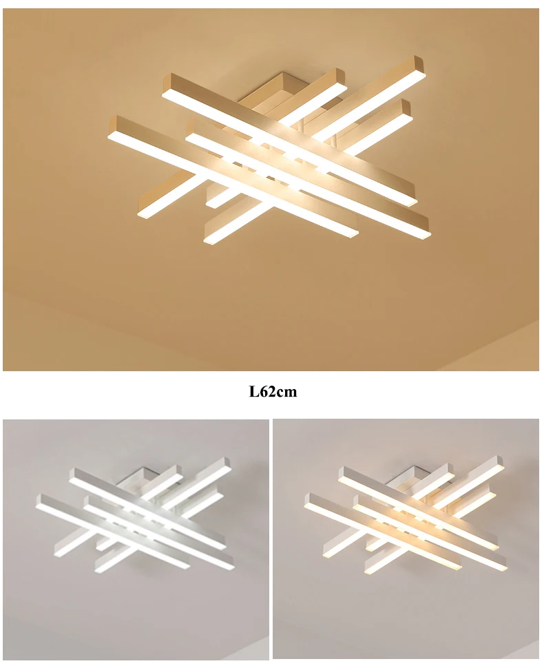 Современный геометрический металлический светодиодный потолочный светильник с регулируемой яркостью, акриловый светодиодный потолочный светильник для гостиной, спальни, светодиодный потолочный светильник